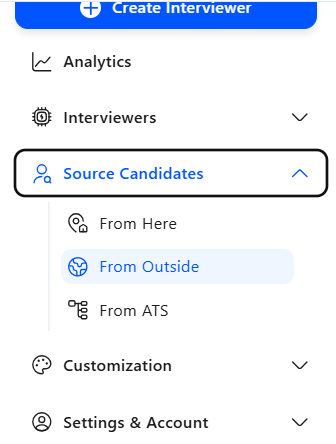 HeyMilo sourcing interface